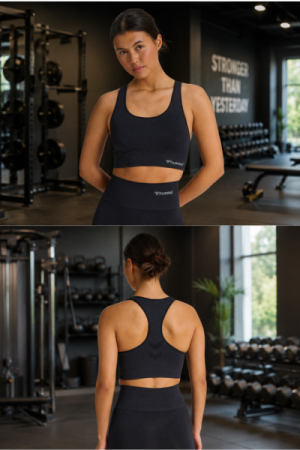 Hummel – Tif Seamless Sports Top – Black