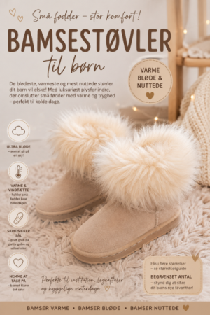 E.S Bamsestøvle Med Fake Fur - Beige