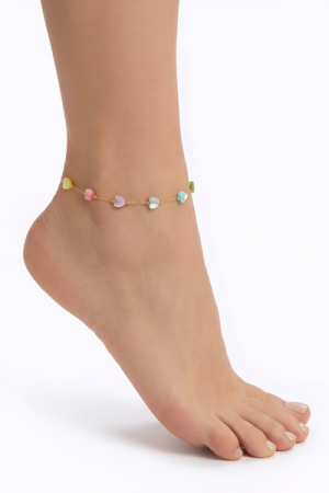 Pastelfarver Ankelkæde med hjerter