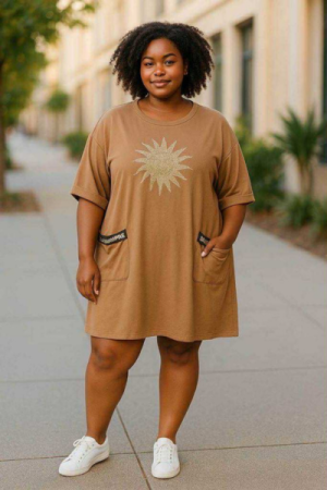 Kjole med Glitter Sol & Cool Detaljer