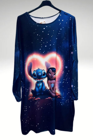 Lilo & Stitch-print og en fortryllende stjernehimmel.