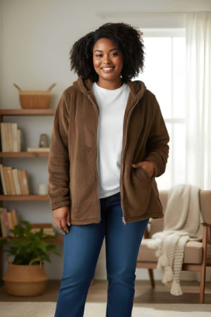 Plys Teddy Jakke/Cardigan