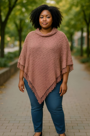 🧶 Smuk Strik Poncho med Elegant Mønster