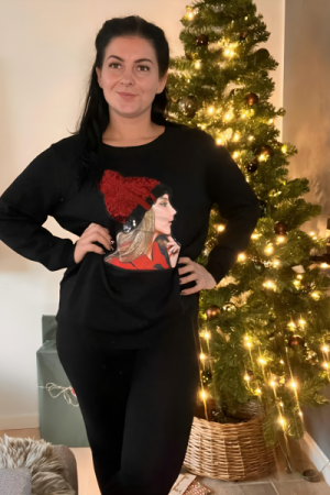 Strik sweater med pallietter