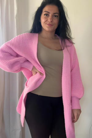 Strik cardigan med lommer - Onesize