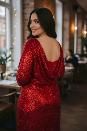 Sparkling Christmas Kjole – Julerød Glitter Kjole