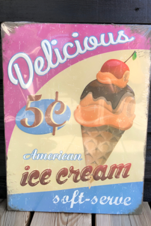 Metal skilt ice cream delicious