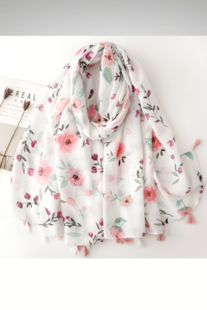 Let blomstret tørklæde – forårsfrisk, blødt og feminint