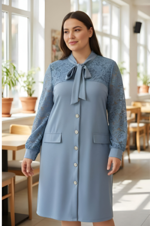 Kjole med blonde & bindebånd – elegant og tidløs