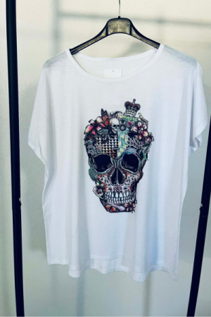 T-shirt med skull - Onesize