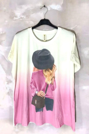 T-shirt - Lady i smukke farver