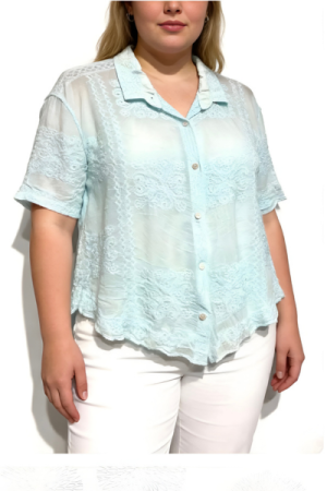 Broderi Anglaise Skjorte - Mint