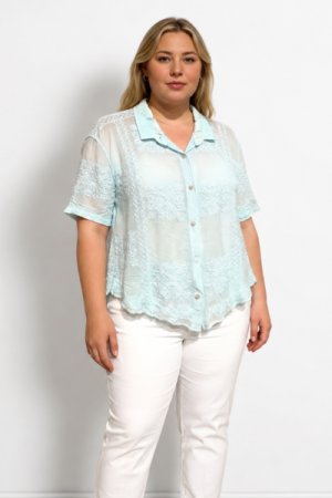 Broderi Anglaise Skjorte - Mint