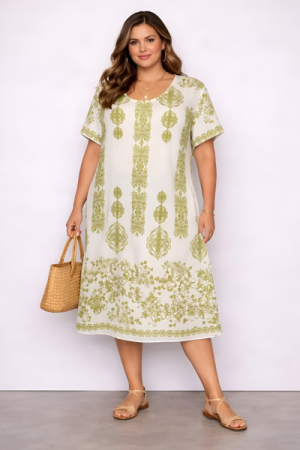 Olivia Bloom Kjole - Onesize Plus