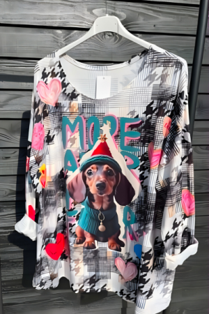 Langærmet Bluse - Dachshund Love Bluse