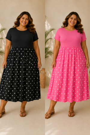 Dotty Chic Kjole - Plussize