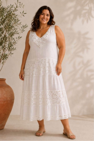 Bella Amour Maxi Kjole – Hvid