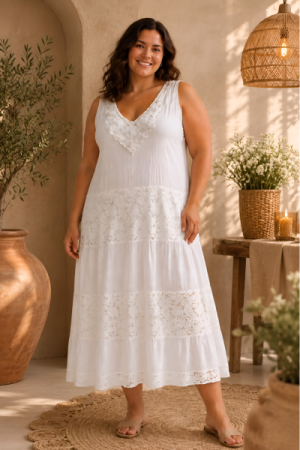 Bella Amour Maxi Kjole – Hvid