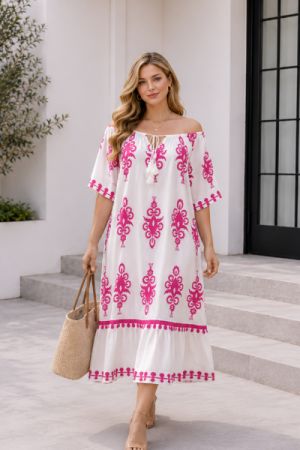 Santorini Sommer Kjole - Onesize Plus