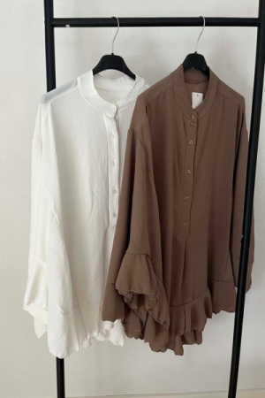 Boho Tunika - romantisk tunika med stolpelukning & smukt fald - Onesize Plus