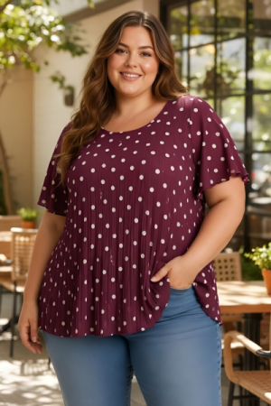 Luna Plissé Bluse - Onesize Plus