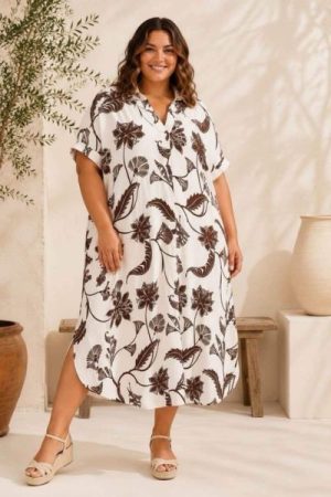 Amalfi Bloom kjole - Onesize Plus