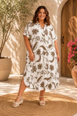 Amalfi Bloom kjole - Onesize Plus
