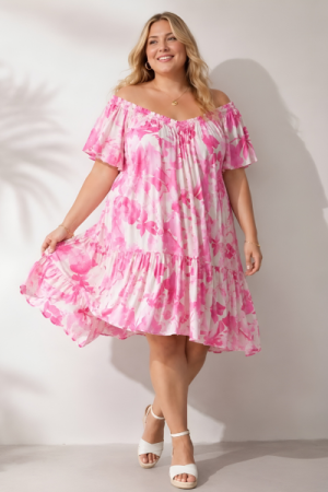 Rosalie Off Shoulder Kjole - Onesize Plus