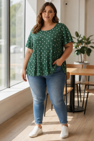 Luna Plissé Bluse - Onesize Plus