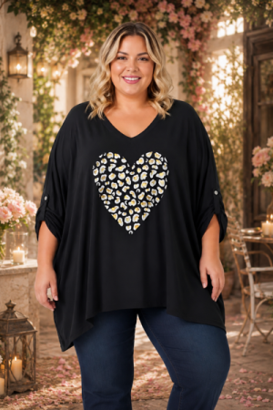 Chérie Leo Heart Oversize Bluse