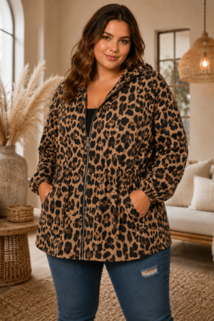 Bomuldsjakke med hætte – Camouflage & Leopard