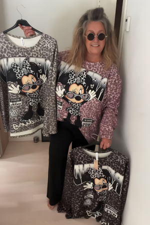 Minnie Leo Statement Sweat - Onesize Plus