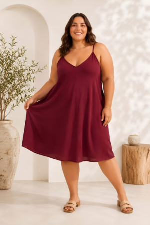 Bella Bordeaux Stropkjole