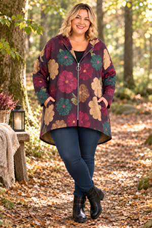 Amélie Imiteret Ruskinds Cardigan Jakke - Onesize Plus