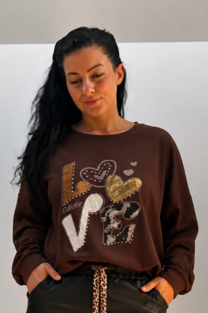 Chérie Love Glitter Sweatshirt - Onesize