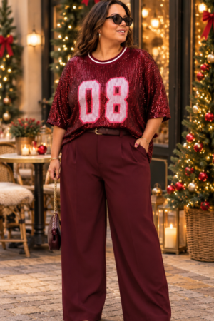 Kortærmet bluse sporty og glamourøst look