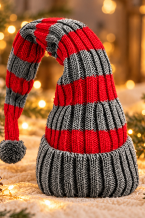 Strikket Børne Julehue Mini Nisse